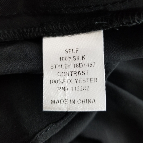 Greylin Silk and Mesh Tie Waist Black Dress - Picture 8 of 9